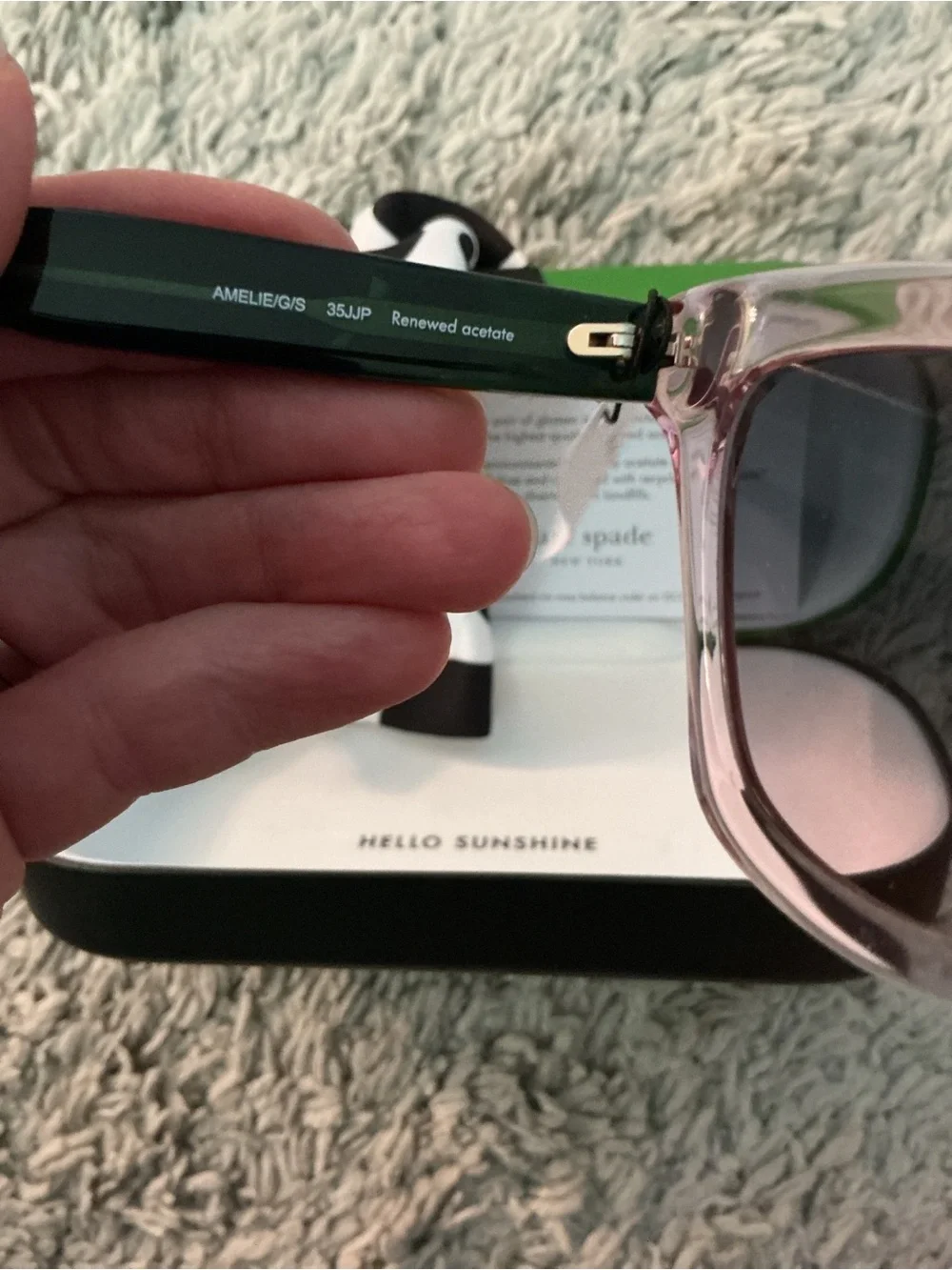 NWT Kate spade Pink Transparent Cat Eye Sunglasses preppy luxury resort wear